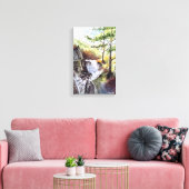 Landschap Natuur River Waterverf Print Canvas (Insitu (Woonkamer))