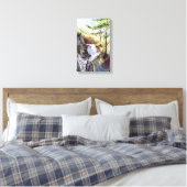 Landschap Natuur River Waterverf Print Canvas (Insitu (Slaapkamer))
