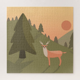 Landschap Natuur van het Deer-gebergte Wilde Park Legpuzzel
