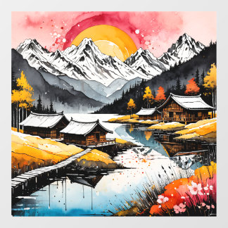 Landschap natuur zonsondergang Lake Mountain Raamsticker