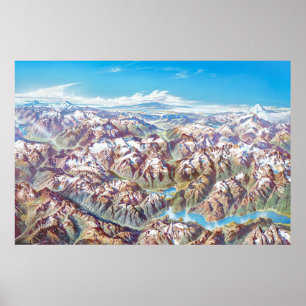 Landschap Noord-Cascades (geen labels) Poster