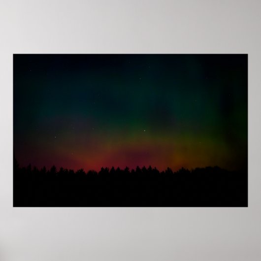 Landschap Noordelijke Lichten Poster (Voorkant)