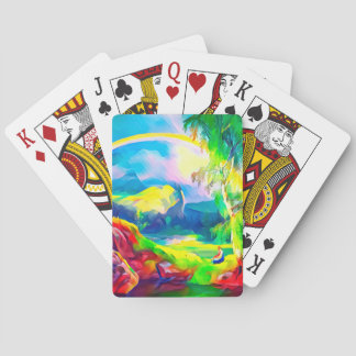 Landschap Noorwegen met regenboog Pokerkaarten