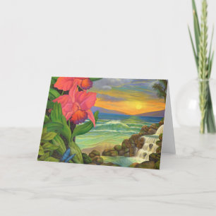 Landschap Ocean Orchids Surrealisme Schilderen Bla Kaart