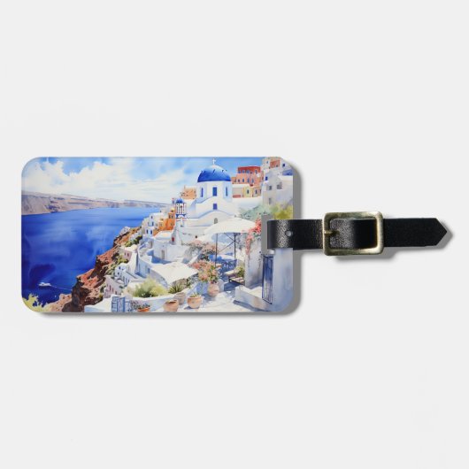 Landschap Oia Santorini Bagagelabel (Voorkant horizontaal)