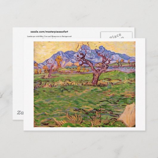 Landschap Olijfboomgebergten, Van Gogh Fine Art Briefkaart (Voorkant / Achterkant)