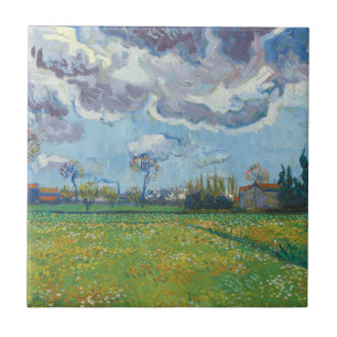Landschap onder een stormachtige hemel Vincent Gog Tegeltje
