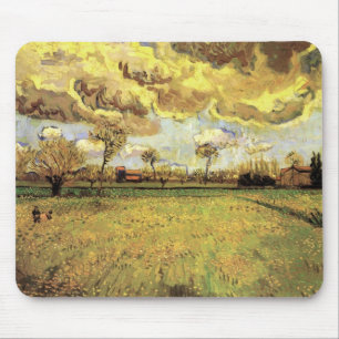 Landschap onder een Stormy Sky van Vincent van Gog Muismat
