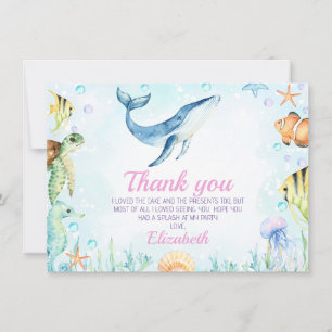 Landschap onder het Zee Verjaardag Dank u kaart