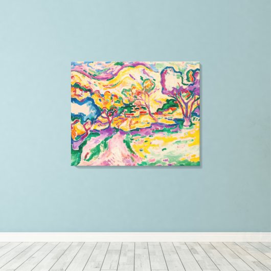 Landschap op La Ciotat | Georges Braque | Canvas Afdruk (Insitu (Houten vloer))