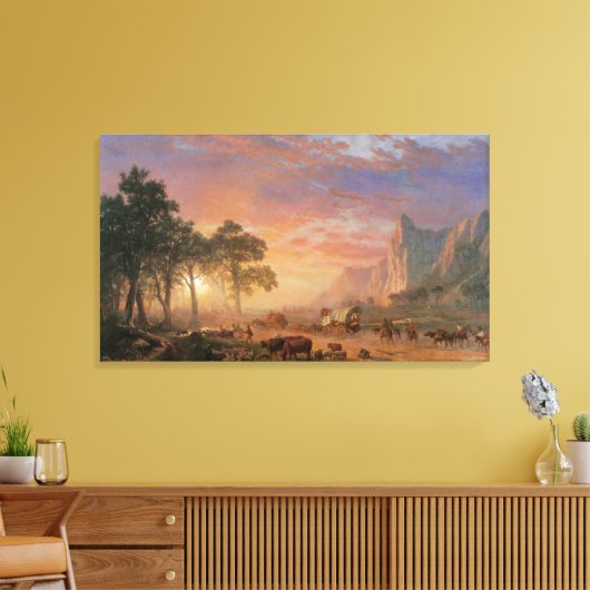 landschap, Oregon Trail van Bierstadt Canvas Afdruk (Insitu (Woonkamer))