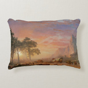 landschap, Oregon Trail van Bierstadt Decoratief Kussen