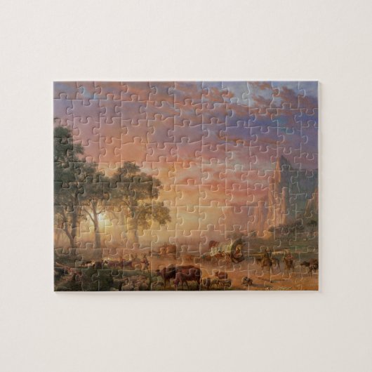  landschap, Oregon Trail van Bierstadt Legpuzzel (Horizontaal)