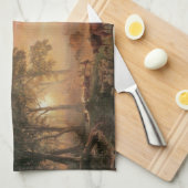  landschap, Oregon Trail van Bierstadt Theedoek (Quarter Fold)