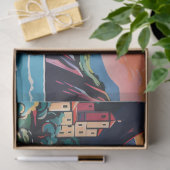 Landschap Oude Stad, Bergen, Zee Tissuepapier (Geschenk)