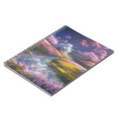 Landschap Overlopend met delicate roze flora Notitieboek (Linkerzijde)