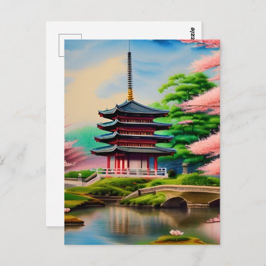 Landschap Pagoda Briefkaart (Voorkant / Achterkant)