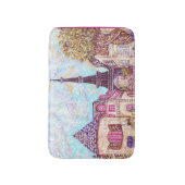 Landschap Paris Eiffel pointillisme badmat (Voorkant Verticaal)