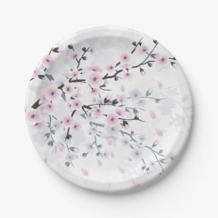 Landschap Pastel Cherry Blossom Papieren Bordje