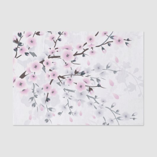 Landschap Pastel Cherry Blossom Tissuepapier (Voorkant)
