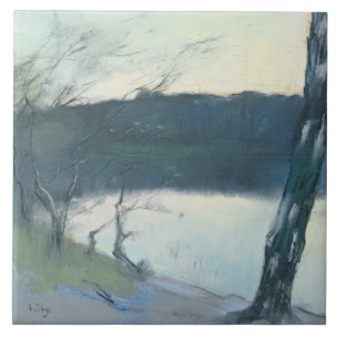 Landschap (pastel op canvas) tegeltje