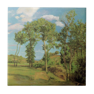 Landschap Paysage Frederic Bazille Impressionist Tegeltje