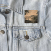 Landschap (pen en inktwas) vierkante button 5,1 cm (In situ)