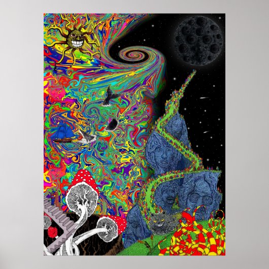Landschap Psychedelic Poster (Voorkant)