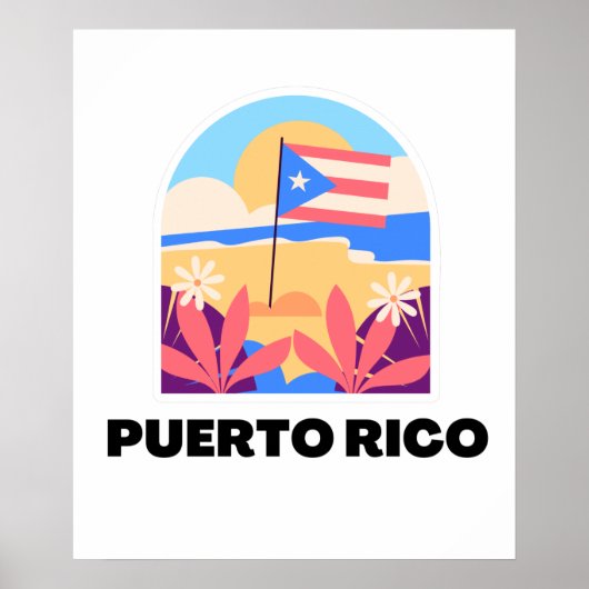 Landschap Puerto Rico Poster (Voorkant)