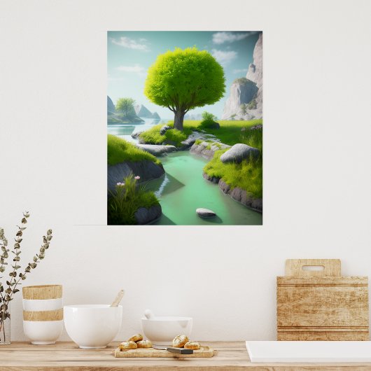 Landschap realistisch en natuurlijk poster (Keuken)