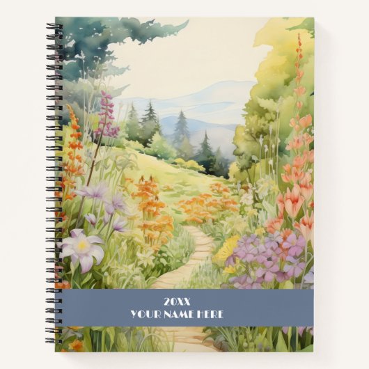 Landschap Rustig pad door bos Notitieboek (Voorkant)