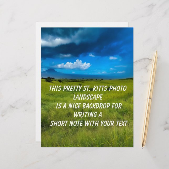 Landschap Saint Kitts Briefhoofd (Voorkant / Achterkant in situ)