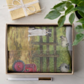 Landschap schapenboer Gnome Tractor Landschap Tissuepapier (Geschenk)