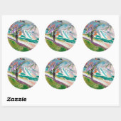 Landschap Schilderen Edward Munch Ronde Sticker (Vel)