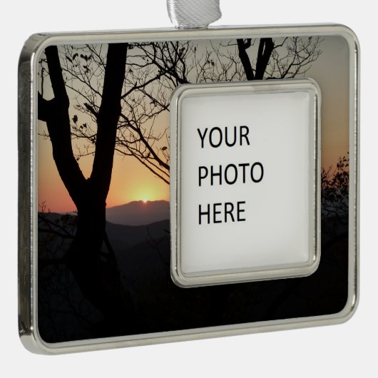Landschap Shenandoah Sunset National Park Verzilverd Kader Ornament (Rechts)