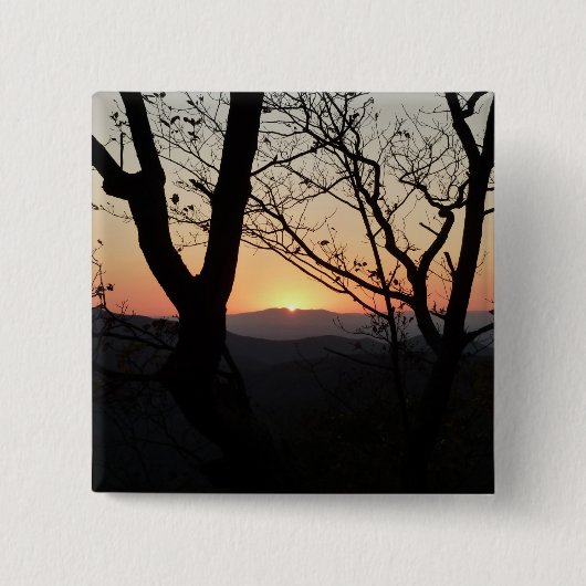 Landschap Shenandoah Sunset National Park Vierkante Button 5,1 Cm (Voorkant)