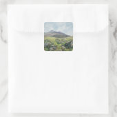 Landschap, Snowdon Vierkante Sticker (Tas)