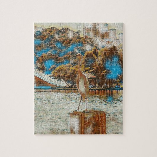 Landschap Taiwan Crane Dahu Park Legpuzzel (Verticaal)