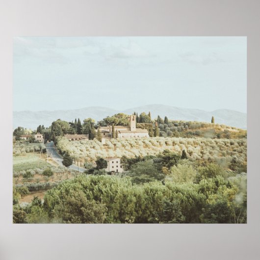 Landschap Toscane zachte kleuren Poster (Voorkant)