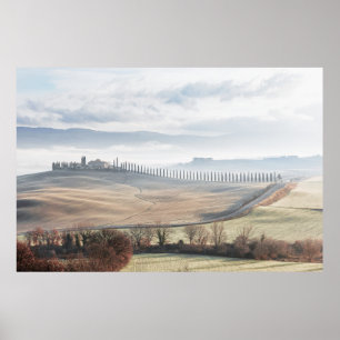 Landschap Toscane zachte kleuren Poster