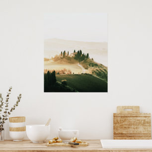 Landschap Toscane zachte kleuren Poster