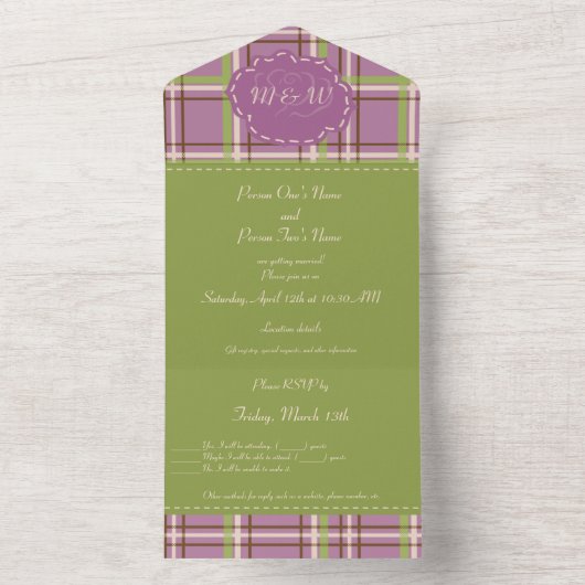 Landschap Tuinbruiloft All In One Uitnodiging (Binnen)