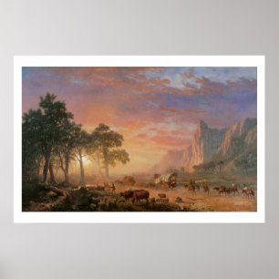 Landschap uit het verleden, Oregon Trail van Biers Poster