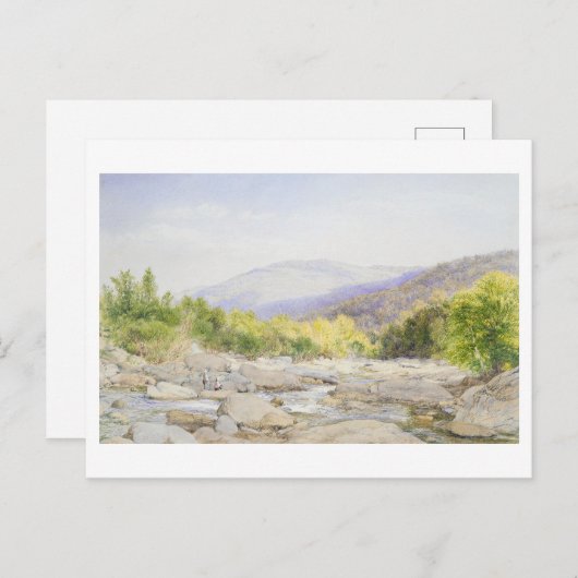 Landschap: Uitzicht op Catskill Creek schilderij Briefkaart (Voorkant / Achterkant)