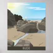 Landschap van Bude Cornwall Poster (Voorkant)
