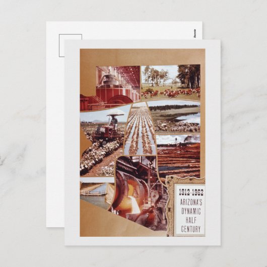 Landschap van de landbouwwoestijn van Arizona midd Feestdagenkaart (Voorkant / Achterkant)
