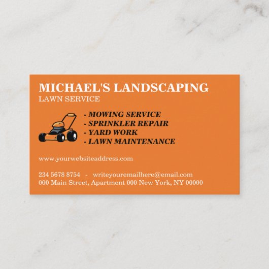 Landschap van de Lawn Service Visitekaartje (Voorkant)