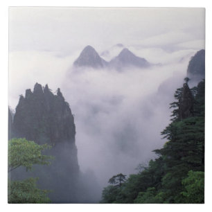 Landschap van de Mt. Huangshan (Gele Berg) in Tegeltje
