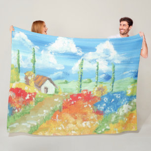 Landschap van de uitgestrektheid van Toscane Fleece Deken
