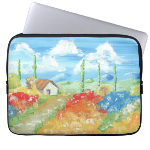Landschap van de uitgestrektheid van Toscane Laptop Sleeve